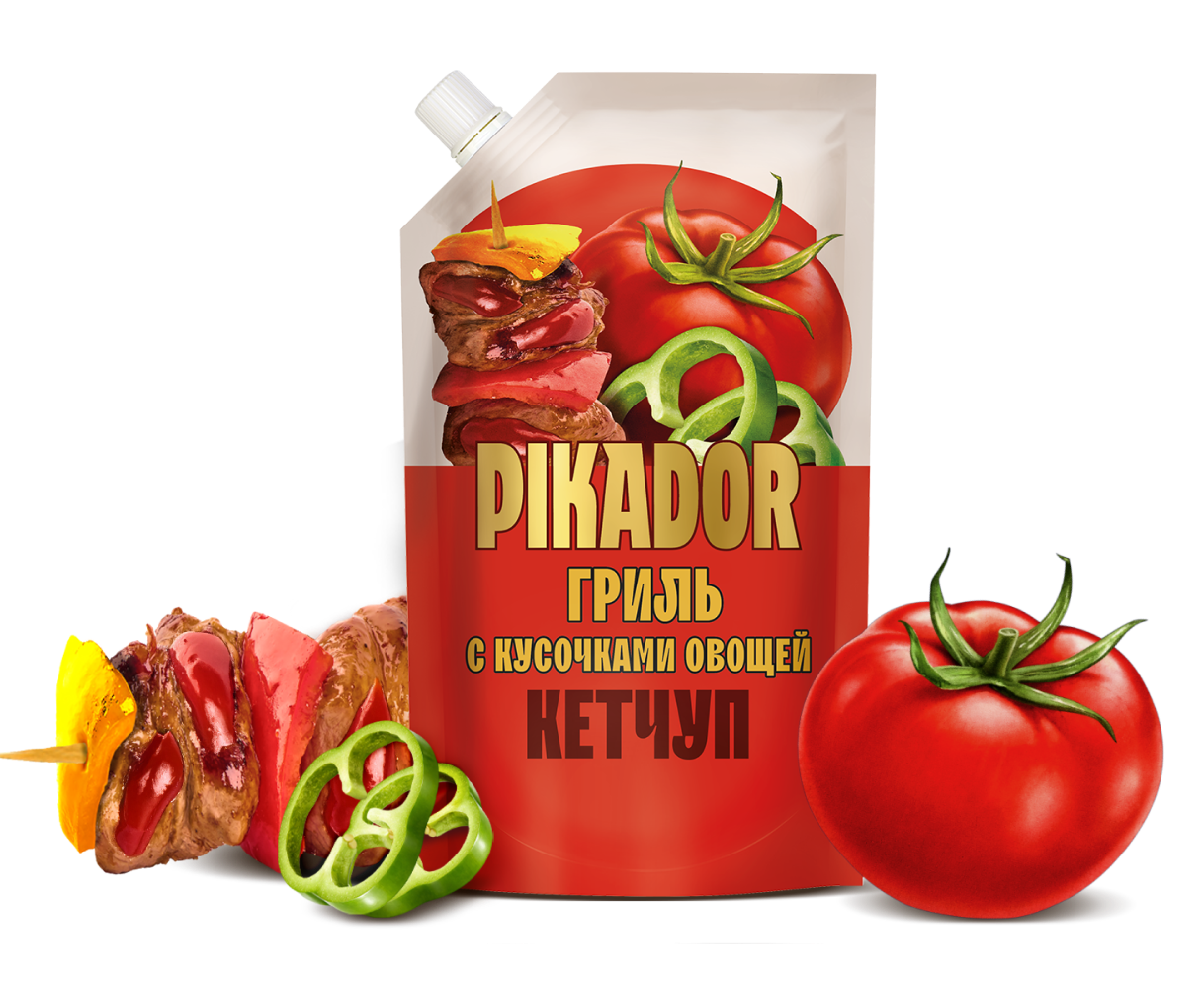 Кетчуп PIKADOR Гриль с кусочками овощей